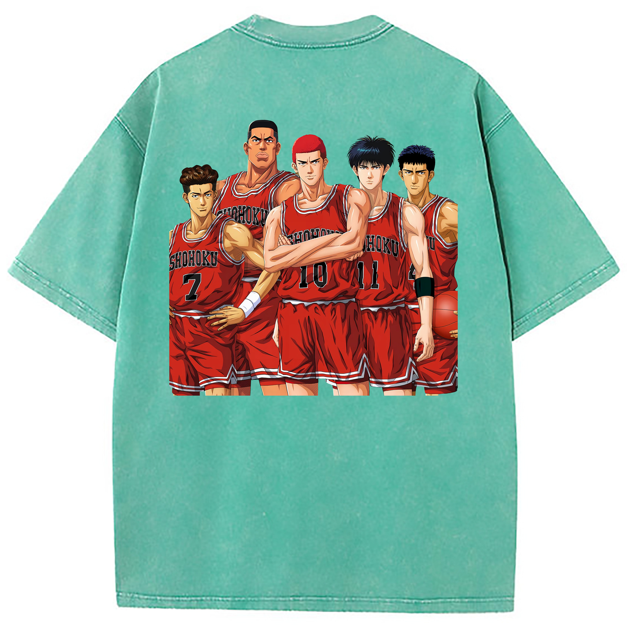 （画像用） SLAM DUNK／スラムダンク 綿100% ヴィンテージ風 半袖Tシャツ（背面プリント）